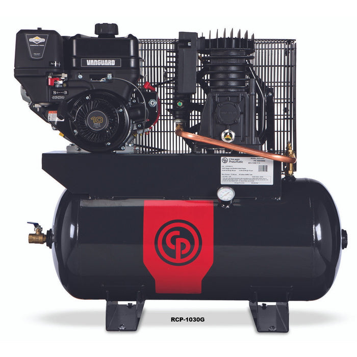 Chicago Pneumatic Gas-Driven Piston Compressors – 9-13 HP, 2-Stage Cast-Iron Power