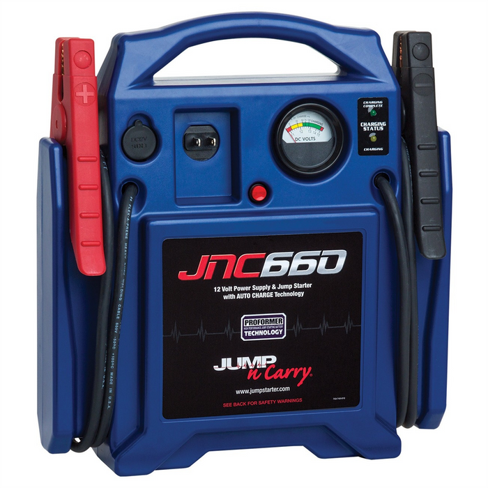 Clore Automotive Jump-N-Carry JNC660 1700 Peak Amp 12V Jump Starter – Power Supply & Auto Charge Technology | Blue | SOLJNC660-PL25 (25 Count Bulk)
