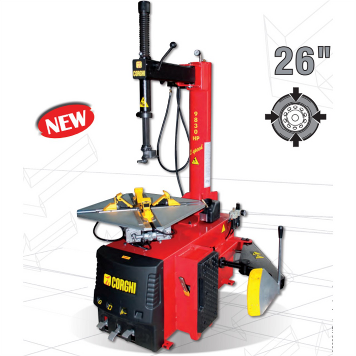 Corghi A9830 Swing-Arm Rim Clamp Tire Changer COR0-11119004-00 – Electric Motor Professional Leverless Tire Machine