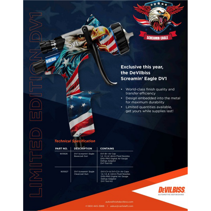 DeVilbiss DV1 Basecoat Spray Gun Kustom Design DEV905927
