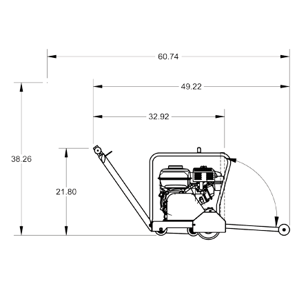 Walk Behind Saw | 7.5HP | 460V | Baldor Electric | 20" Guard | Diamond Products