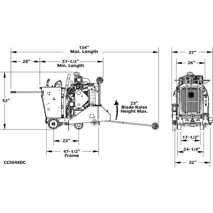 Front Pivot Saw | 48HP | Cat Diesel | 2.2L | 14'' Guard | Diamond Products
