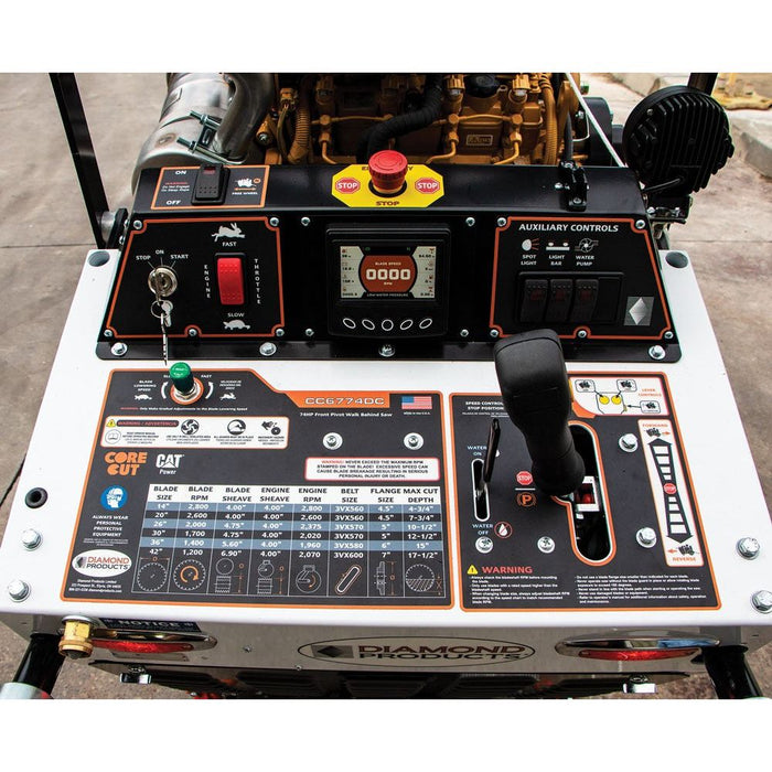 Walk Behind Saw | 74hp | Cat Diesel | 14'' Guard | Diamond Products