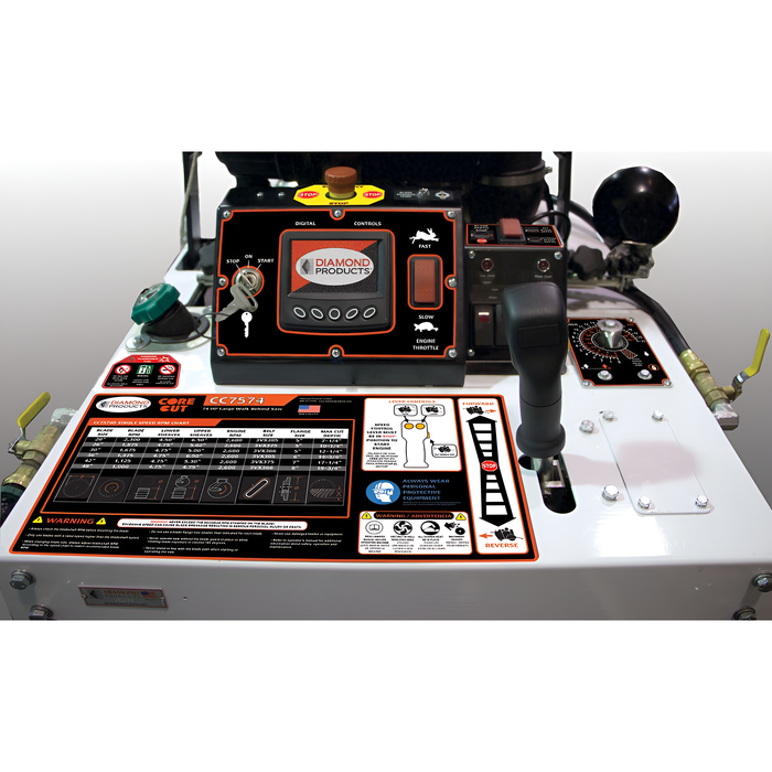 In-Line Walk Behind Saw | 74 HP | Deutz Diesel | 20'' Guard | Single Speed | Diamond Products