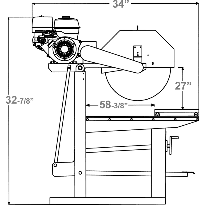 Rugged Block Saw | 5HP | Electric | 20'' Guard with water Pump | Diamond Products