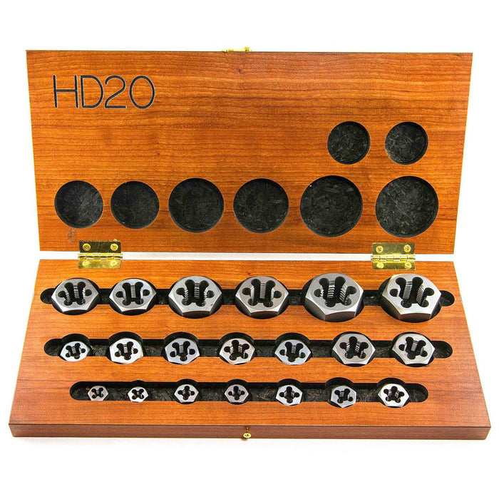 Hex Thrding Die Set NC & NF HSS | 20 Pc | Drillco 3300E20