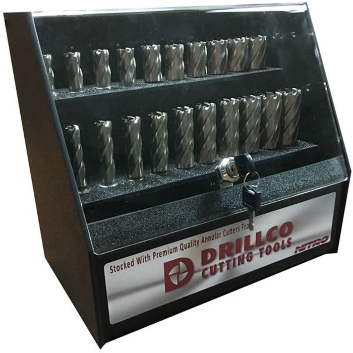 Annular Cutter Display 1&2 OAL | 32 Pc | Drillco 912SE32D