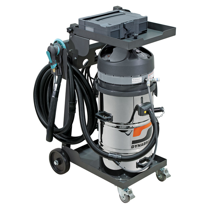 Dynabrade Mega-Raptor Vac®Pro Pack Automotive Vacuum System DYBM1025EX w/6" Extreme ROS & Cart, M-Class, 120V/60Hz, 15A, 20 Gal