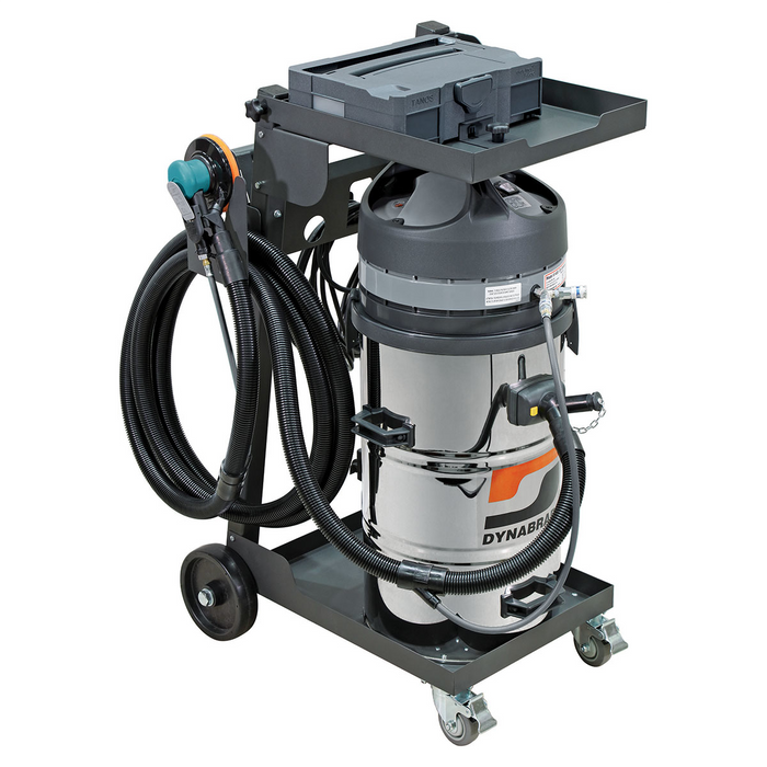 Dynabrade Mega-Raptor Vac Pro Pack Vacuum System w/ 6" Spirit Random Orbital Sander & Cart – M-Class Dust Extraction, 20 Gallon, 120V
