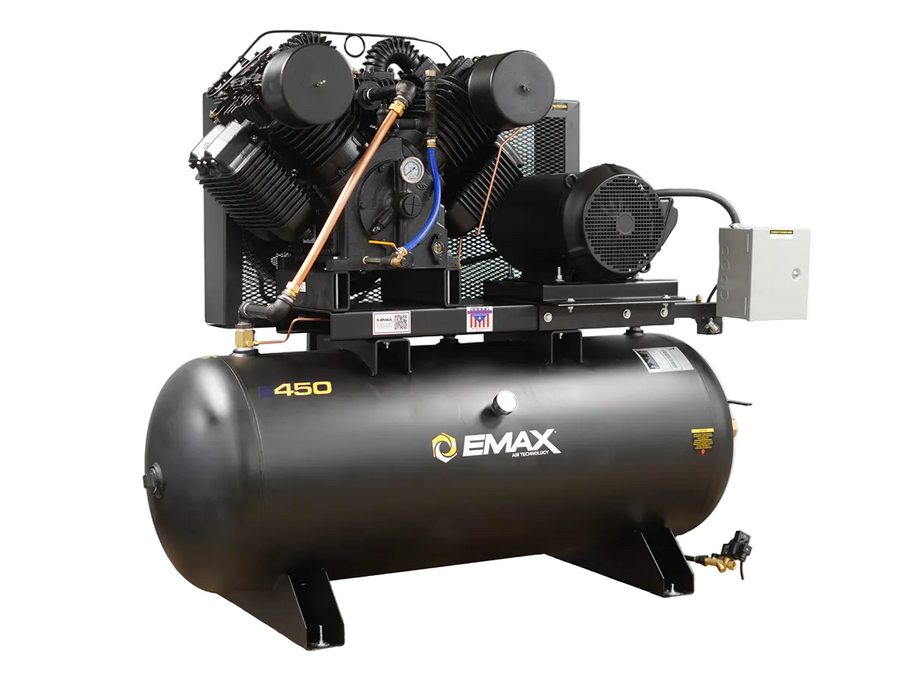 Emax Compressor 25 HP 2 Stage 3 Phase Horizontal 120 Gallon EMXEP25H120V3