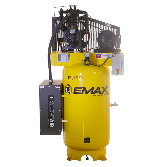 Emax Compressor 5 HP 2 Stage 3 Ph Vertical 80 Gallon EMXESP05V080I3
