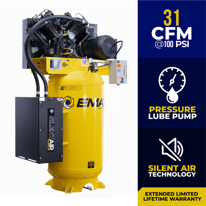 Emax Compressor 7.5 HP 2 Stage 1 Ph Vertical 80 Gallon EMXES07V080V1