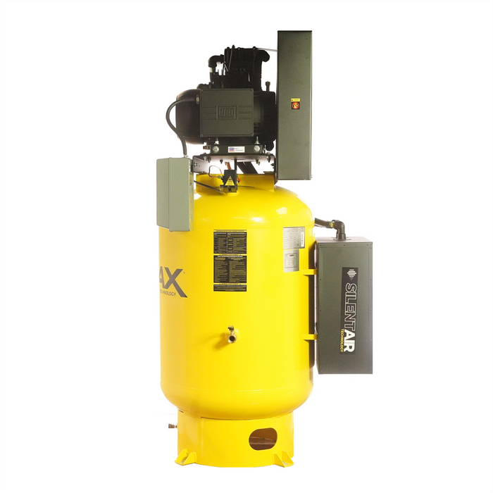 Emax Compressor 15HP Silent Air Compressor 3 Phase 120 Gallon Vertical 57 CFM Industrial EMXESP15V120Y3