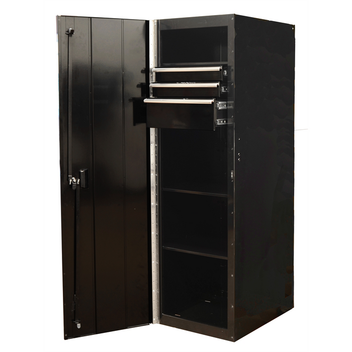 Extreme Tools 19" 3-Drw and 2-Shelf Side Locker BK EXTRX192503SLBK