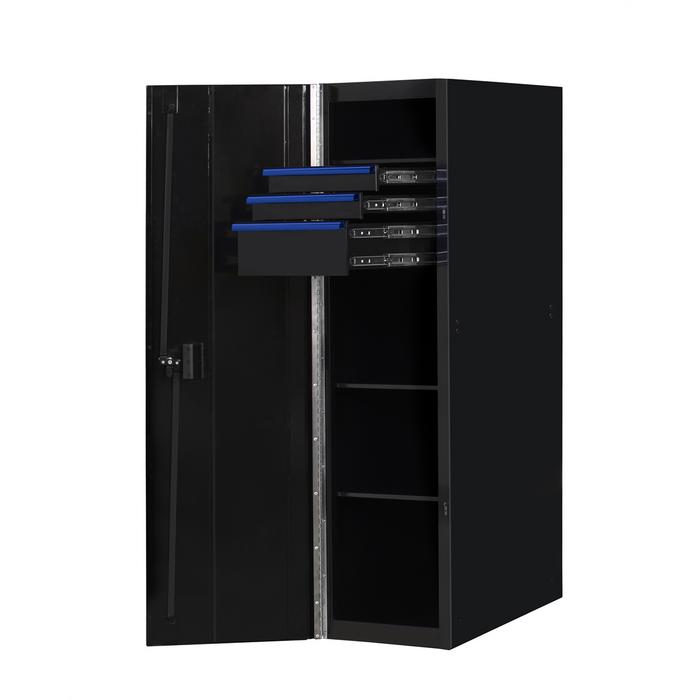 Extreme Tools 19'' 3-Drawer and 3-Shelf Side Locker EXTRX192503SLBKBU