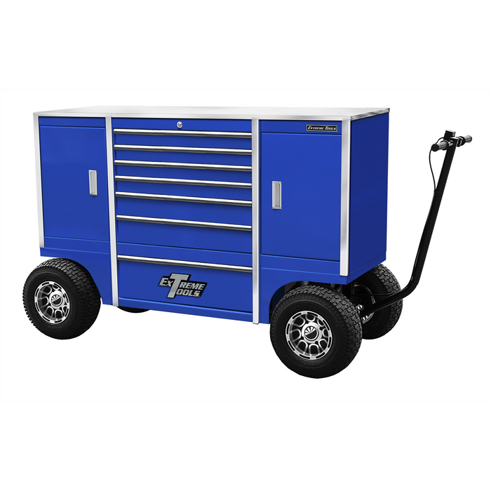 Extreme Tools 70" 7 Drawer/2 Compartment Pit Box, Blue EXTTXPIT7009BL