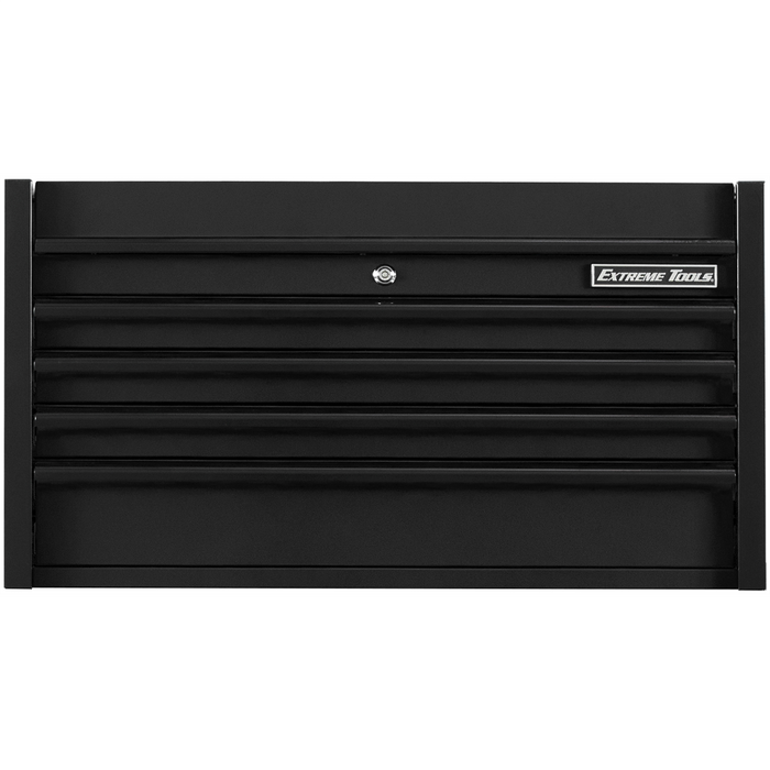 Extreme Tools DX Series 41'' W X 25'' D 4 Drawer Top Chest, 100 lbs Slides, Matte Black with Black Drawer Pulls EXTDX412504CHMBBK