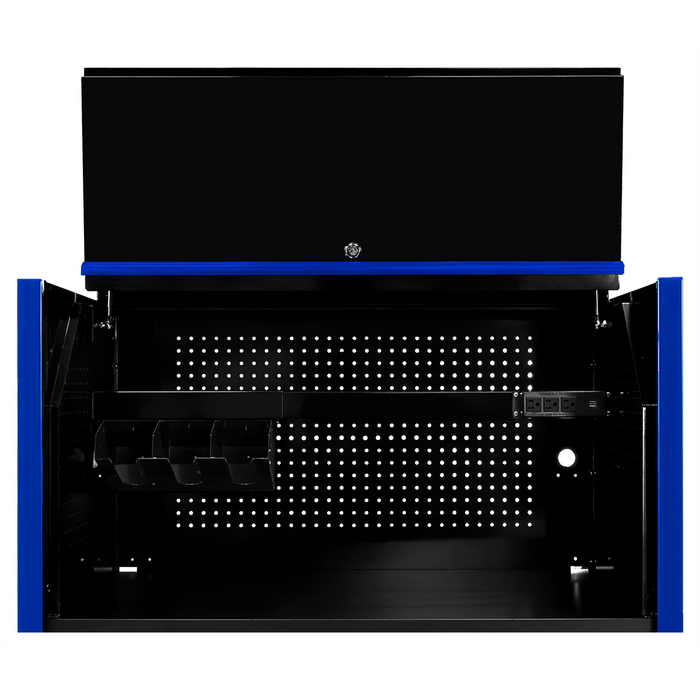 Extreme Tools DX Series 41'' W X 25'' D Extreme Power Workstation Hutch Black with Blue Handle EXTDX412501HCBKBL