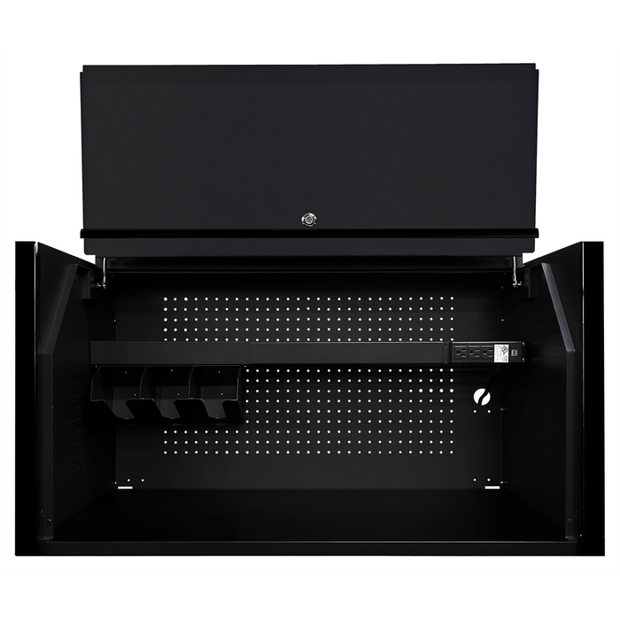 Extreme Tools DX Series 41'' W X 25'' D Extreme Power Workstation Hutch Matte Black with Black Handle EXTDX412501HCMBBK