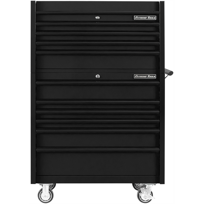 Extreme Tools DX Series 41" W x 25'' D Tool Chest & Roller Cabinet Combo –  Heavy Duty (Matte Black with Black Trim)