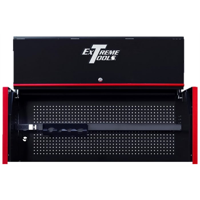 Extreme Tools DX Series 55'' W x 25'' D Extreme Power Workstation Hutch Black with Red Handle and Trim EXTDX552501HCBKRD