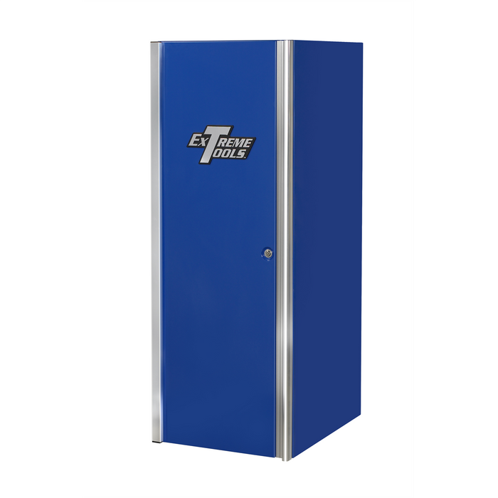 Extreme Tools EXQ Series 24"W x 30"D 4 Drawer and 2 Shelf Professional Side Cabinet Blue w Chrome Handles EXTEX2404SCQBLCR
