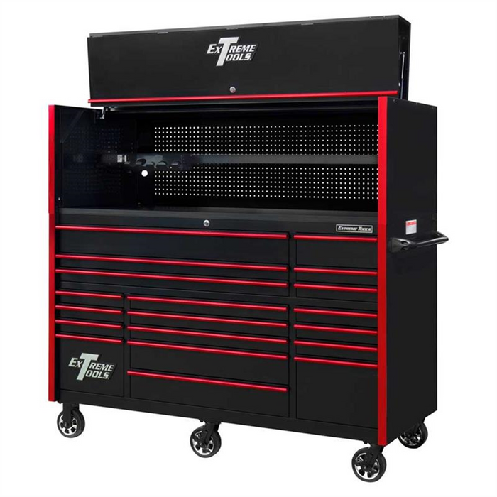 Extreme Tools RX Series 72" Pro Hutch & 19 Drawer Roller Cab Combo EXTRX7220HRKR