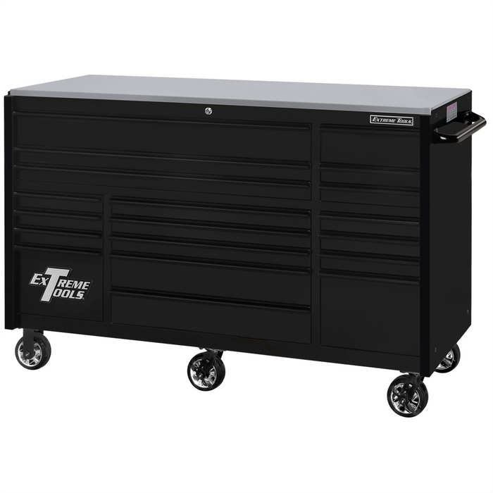 Extreme Tools RX Series 72" 19 Drawer 25" Dp Roller Cabinet Matte Black EXTRX722519RCMBBK-X