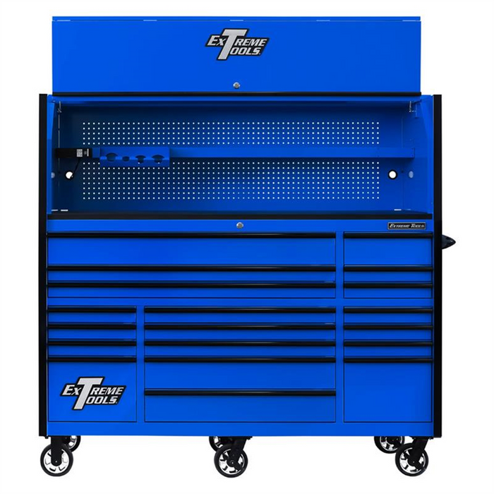 Extreme Tools RX Series 72" Pro Hutch & 19 Drawer Roller Cabinet Combo EXTRX7220HRUK