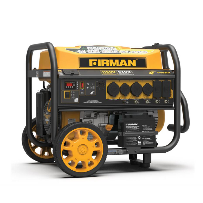 Firman Generator, 9300W/11,600W, Gasoline, Remote Start, 120/240V, with Wheel Kit, CO FRGP09301