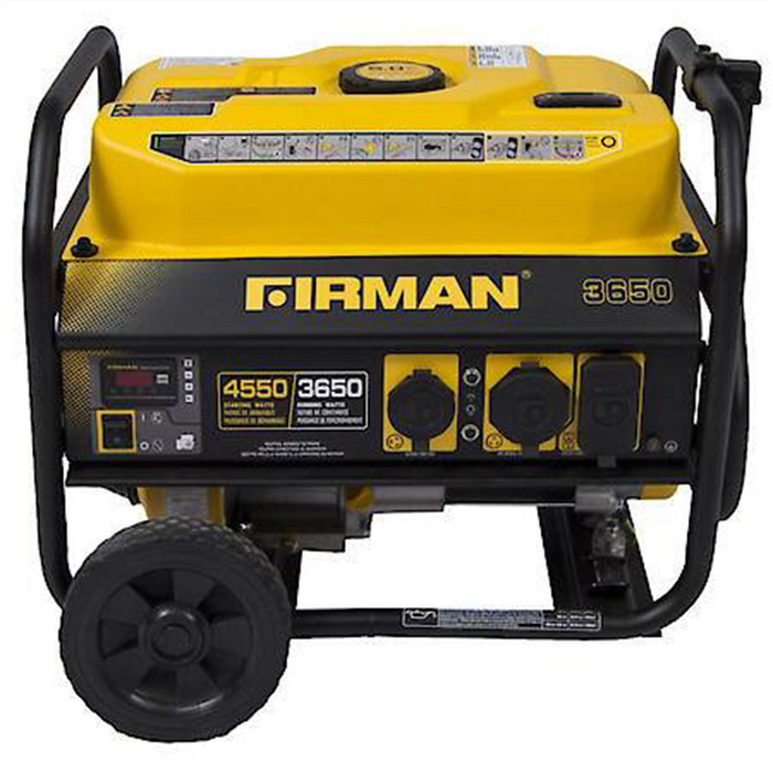 Firman 4550/3650 Watt Recoil Start Gas Portable Generator cETL Certified With Wheel Kit FRGP03602