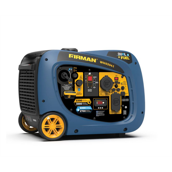 Firman Dual Fuel Inverter 3200/2900W Recoil Start Gasoline or Propane Powered Parallel Ready Portable Generator FRGWH03041
