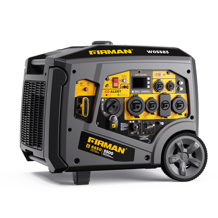 Firman Gas Inverter Portable Generator 6850/5500 Watt Remote Start 120/240V Parallel Ready CO Alert 49 ST CAN FRGW05583