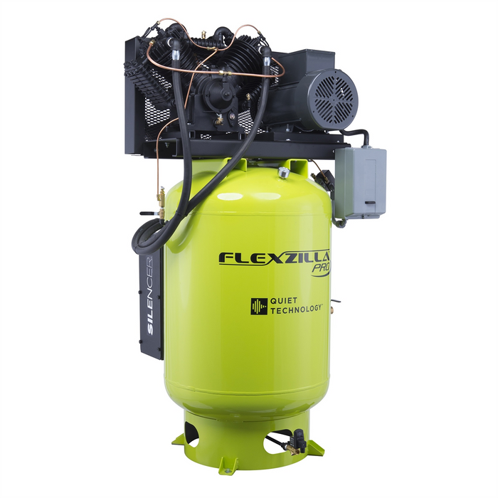 Flexzilla Air Compressor 10HP, 120 GAL, 3 PH, 230V, Vertical LECFXS10V120V3-230