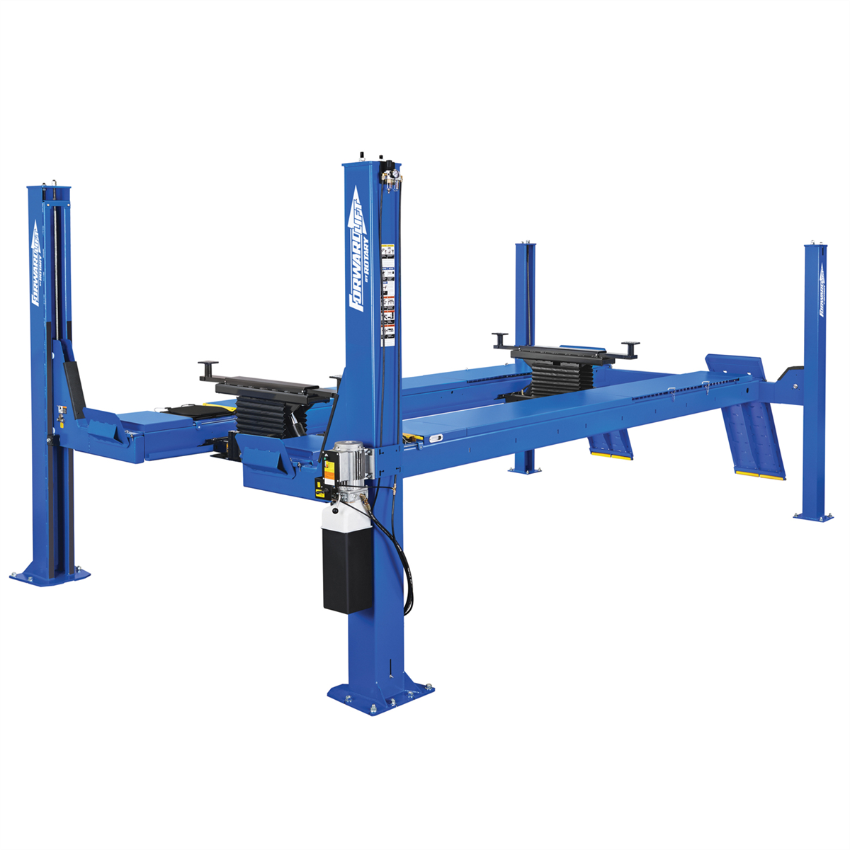 Power Lift Open Rack Forward Lift 14,000 lb Open Front 4-Post Alignment Rack with Jacks & A ...