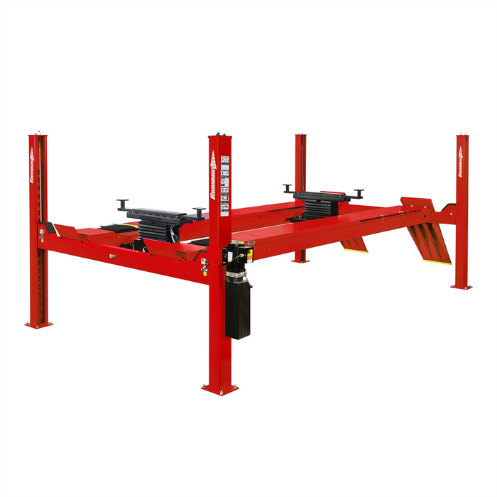 Forward Lift 14,000 lb 4-Post Alignment Rack 215" Wheelbase with Jacks & Alignment Kit – Red ROTCRA14N202YRD