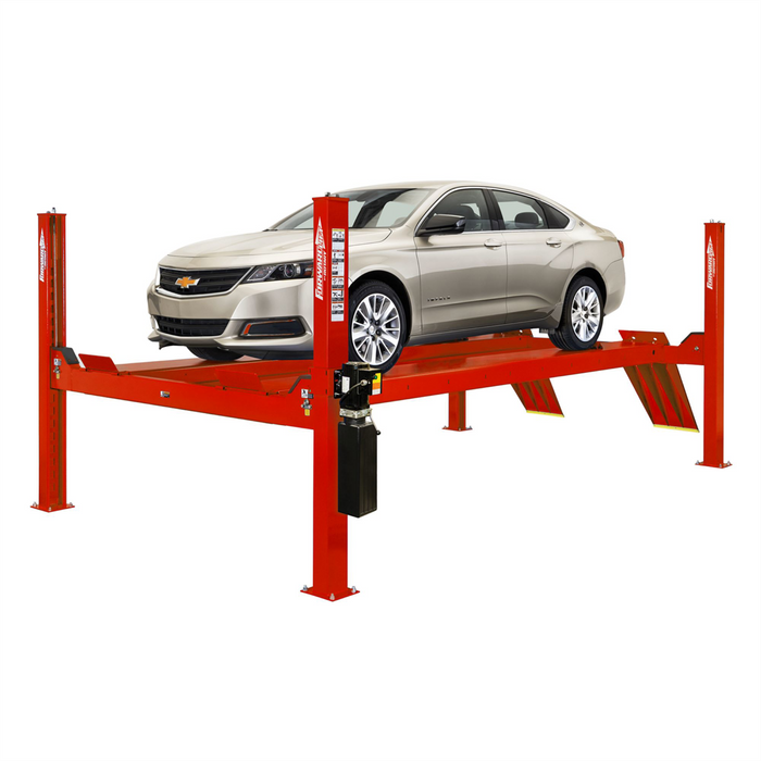 Forward Lift 14K 4-Post General Service Vehicle Lift 182.5in Wheelbase Red