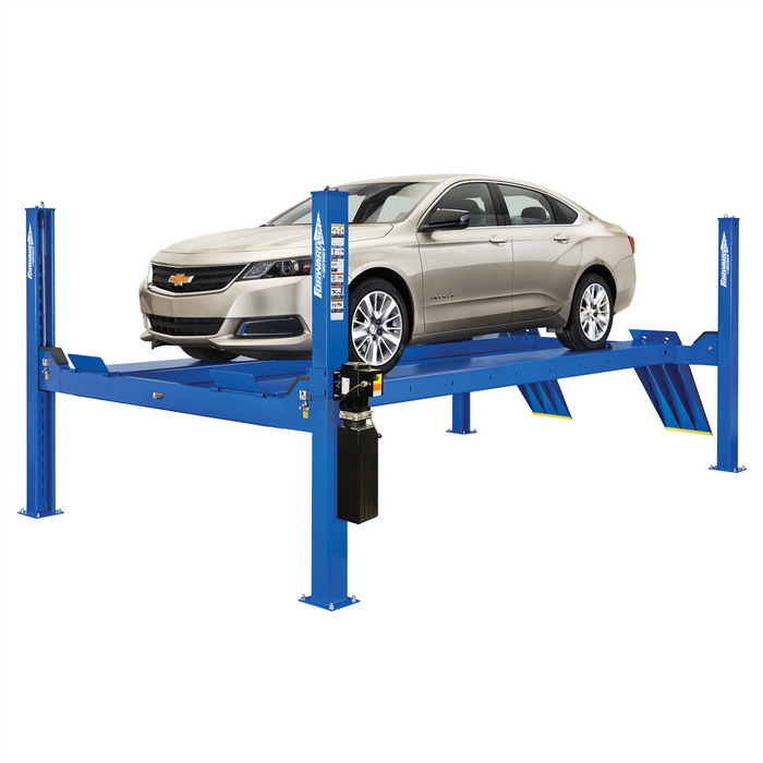 Forward Lift 14K 4-Post General Service Vehicle Lift 215in Wheelbase Blue ROTCR14N202YBL