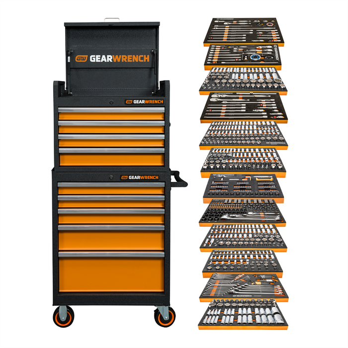 GearWrench 791 Piece MEGAMOD Master Mechanics Tool Set Inch Premium Modular Foam Trays with Tool Storage KDTMEGAMODPRO