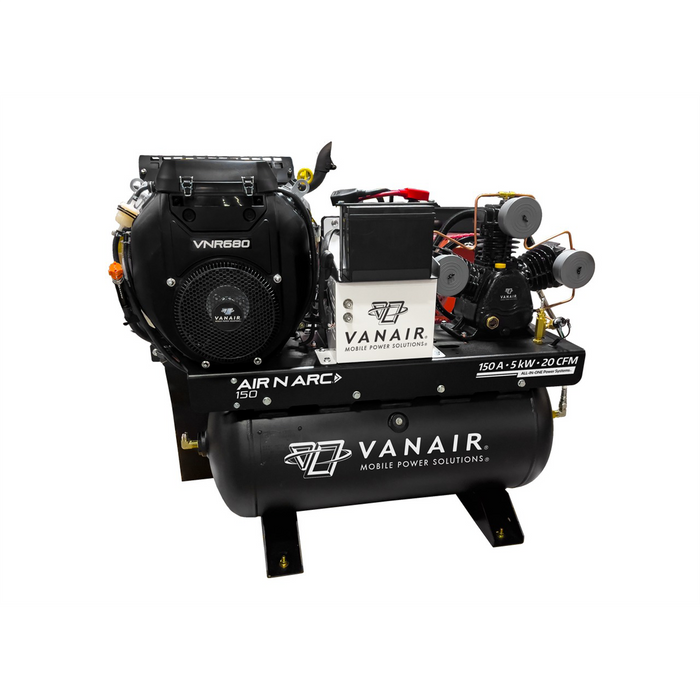 Goodall Manufacturing Air N Arc 150 Multi-Function Welder Generator Air Compressor – 20HP Kohler Engine, 30-Gal Tank, 150 PSI, Remote Mount (GDL050680)