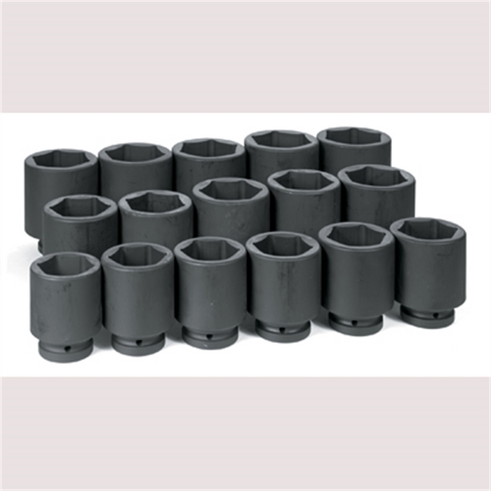 Grey Pneumatic 1" Dr. 16 Piece Deep Fractional Set 2-1/16" - 3" GRE9016D