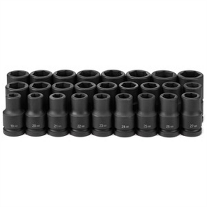 Grey Pneumatic 1" Dr Deep Metric Set 26pc GRE9026MD