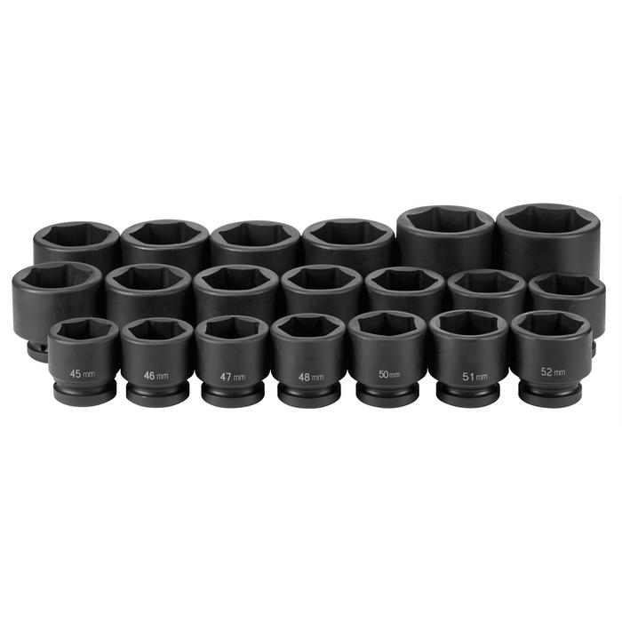 Grey Pneumatic 1" Drive Standard Length Metric Set GRE9020M