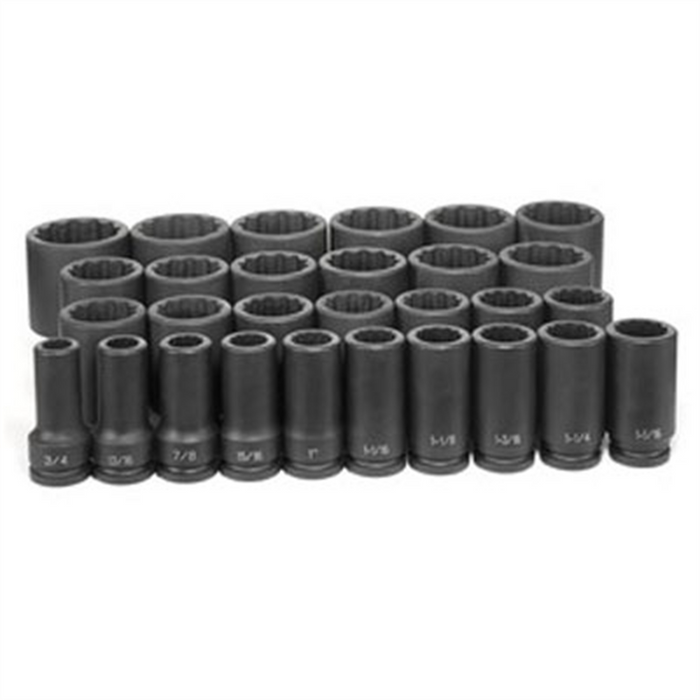 Grey Pneumatic 3/4" Dr. 12 Pt. 29 Piece Deep Fract. Master Set GRE8129D