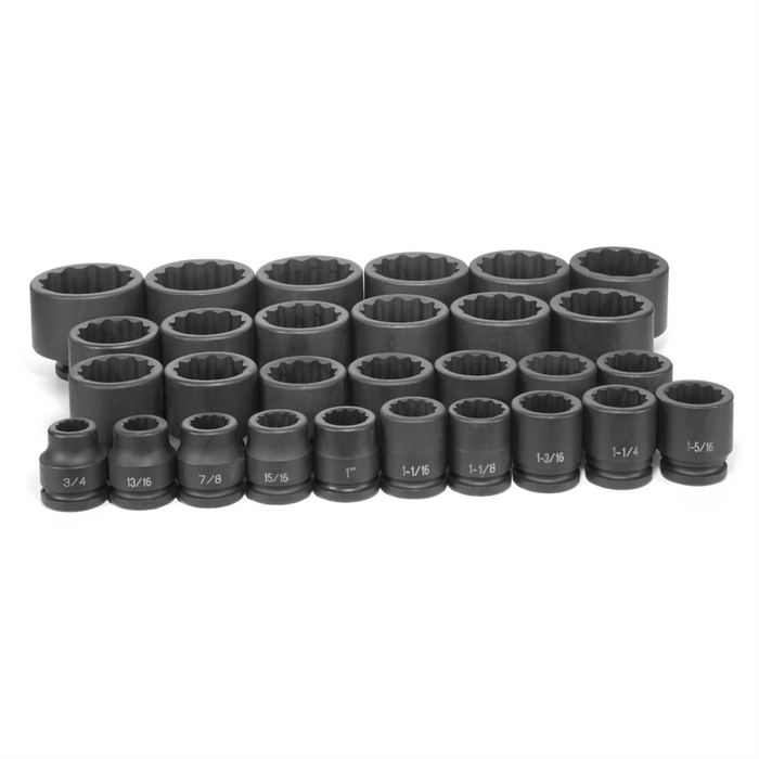 Grey Pneumatic 3/4" Dr. 12 Pt. 29 Piece Fract. Master Set GRE8129