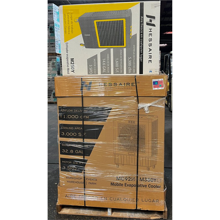 Hessaire 2 HESMC92V and 2 HESMC61V Pallet Evaporative Coolers HESMC92VMC61V-PALLET