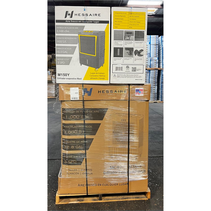 Hessaire 2 MC92V and 2 M250 Pallet Deal Evaporative Coolers HESMC92VM250