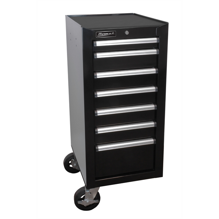 Homak Manufacturing 18'' H2Pro Series 7-Drawer Side Cabinet, Black HOMBK08018070