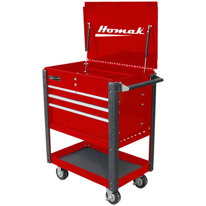 Homak Manufacturing 35'' Pro Series 4 Drawer Flip Top Service Cart HOMRD06032000