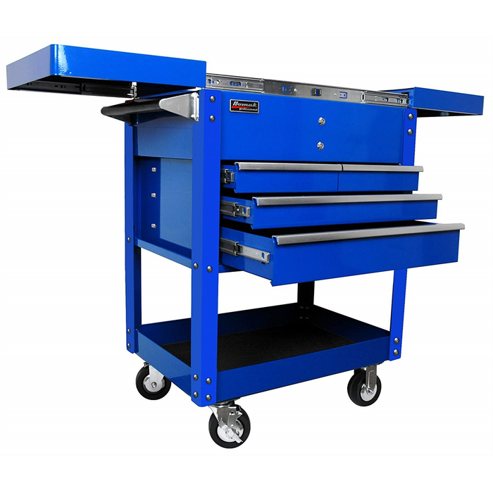 Homak Manufacturing 35" Pro Series 4-Drawer Slide-Top Service Cart Blue HOMBL06043500